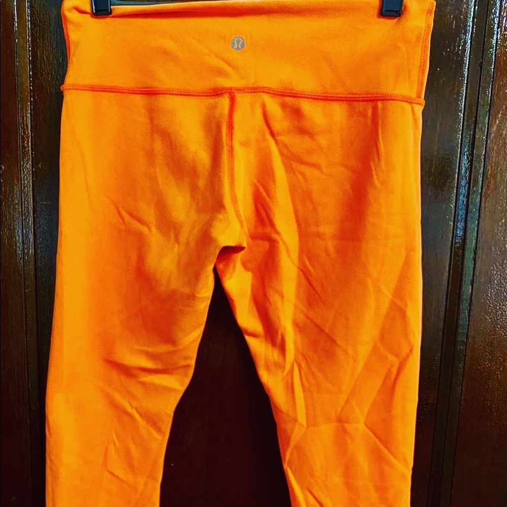 lululemon wunder train HR  leggings in rare color (hot orange)